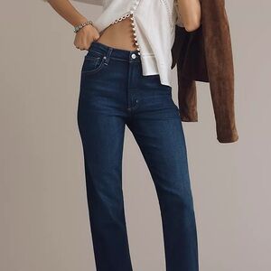 Citizens Of Humanity Indigo Straight Leg Jeans low waisted shorter inseam Sz 26